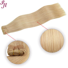 FH dark blonde color #18K remy virgin human hair weft extension