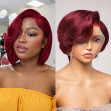 FH 100% human hair wig 8 inches short curly wig lace frontal bob wig  G04195