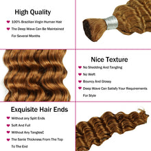 FH 1pcs colored deep wave human hair bulk boho braids bulk hair