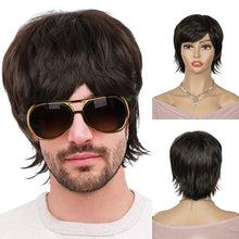 FH 8 inch Brown Modern Mullet Synthetic fiber Wig P13944K