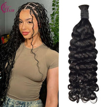 FH 100g/pack Italian Curly human hair bulk natural black boho braids bulk hair