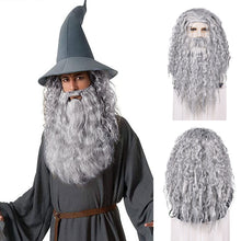 FH P14907 Halloween Cosplay Grey Curly Wig Synthetic Hair