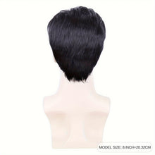 FH Mens Wigs Short Hair,Mens's Black Wig for Men Synthetic Hair Full Wig 8 inches P12070