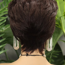 FH 100% human hair wig 8 inches machine made wig short curly wig