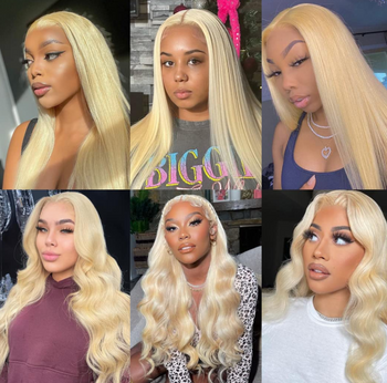 【2FH】FH 613 blonde straight 13x4 lace real hair wig