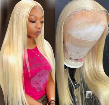 【2FH】FH 613 blonde straight 13x4 lace real hair wig