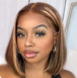 【2FH】FH highlight straight T-part lace real hair wig
