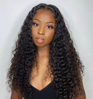 【2FH】FH kinky culry natural black 4x4 lace real hair wig