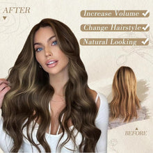 Lakihair 24inch Long Brown Wigs for Women Water Wave Wig Highlight Blonde Wig