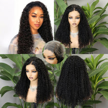 FH 280% 4x4 HD lace closure wig virgin remy hair Jerry curly#Nature Color