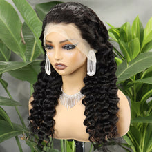 FH 280% 13x4 Full Frontal Lace Human hair Deep Wave Raw Remy Hair #Nature Color