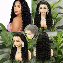 FH 280% 13x4 Full Frontal Lace Human hair Deep Wave Raw Remy Hair #Nature Color