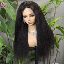FH 280% 13x4 Full Lace Wig kinky straight 100% Human Hair Lace Wig Natural Color