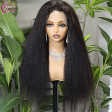 FH 280% 13x4 Full Lace Wig kinky straight 100% Human Hair Lace Wig Natural Color