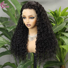FH 280% 13x4 Full Lace Wig water wave 100% Human Hair Lace Wig Natural Color