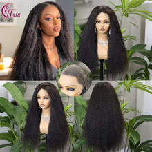 FH 280% 13x4 Full Lace Wig kinky straight 100% Human Hair Lace Wig Natural Color