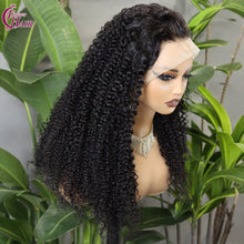 FH 13x4 Lace Front Wig Jerry curly 100% Human Hair Lace Wig Natural Color