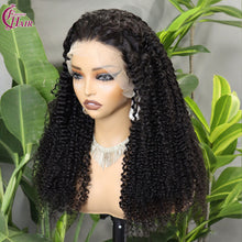 FH 13x4 Lace Front Wig Jerry curly 100% Human Hair Lace Wig Natural Color