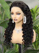 FH 280% 13x4 Full frontal deep wave 100% Human Hair Lace Wig Natural Color