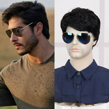 FH Men Hair Replacement Black Wigs for Men Full Wig for Male Guy 8 Inches P12070K