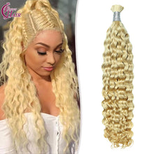 FH hair bundle no weft #613 Platinum Blonde Italian curly Human Hair Braiding Bulk - Curly Wave for Styling