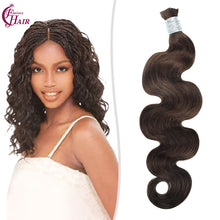FH 1 bundle 100g/pack body wave human hair bulk shade 4 (Brown) boho braids bulk hair 12-24 inches
