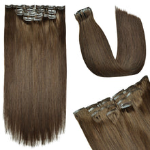 FH 7pcs/set seamless invisible pu clips in human hair extension colors #4, #8, #33,#T4/40