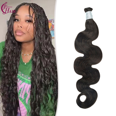 FH 1 bundle 100g/pack body wave human hair bulk shade 2 (Light Brown) boho braids bulk hair 12-24 inches.