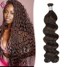 FH hair bundle no weft #4 Chocolate Brown Loose Deep Wave Human Hair Braiding Bulk - Soft & Tangle-Free