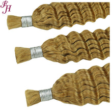 FH 1 bundle 100% Virgin Human Hair Bulk - Deep Wave #27 Honey Blonde Braiding Hair Extensions.