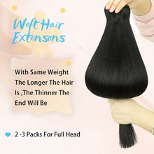 FH natural black #1B high quality human hair weft extension