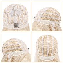 FH P12905 Rose Net Blonde  Bob Wig,Straight Synthetic Hair Wig with Bangs