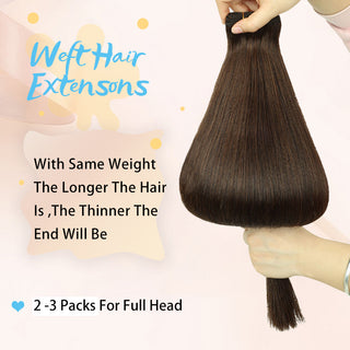 FH dark brown #2 Russian remy human hair silky straight hair weft