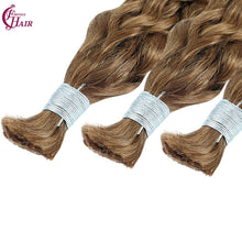 FH hair bundle no weft #30 Copper Brown Water Wave Braiding Hair Bulk - Soft Human Hair Extensions
