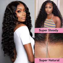 FH Super dense 220% deep wavy human hair lace wig • 13x4 lace • 22 inches, makes your face look smaller, natural and realistic