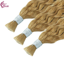 FH hair bundle no weft #27 Honey Blonde Water Wave Bulk Hair - Natural Human Hair Extensions for Styling