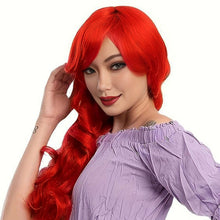 FH Red Wigs for Women Ladies Synthetic 24‘’ Long Curly Wig P14879