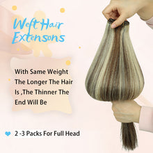 Load image into Gallery viewer, FH highlight #P4/613 high quality human hair weft extension