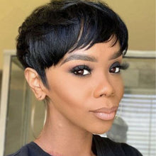 FH Short Wigs for Women,Pixie Cut Wigs Synthetic Fiber Hair (Black) P13787