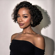 FH 100% human hair wig 8 inches machine made wig short curly wig various colors