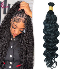 FH 1 bundle Premium Italian curly 100% Human Hair Boho Braiding Bulk - #1 Jet Black for Goddess Braids & Wigs