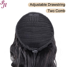 Load image into Gallery viewer, FH Wholesale Brazilian Curly Hair drawstring ponytail human hair extension