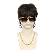 FH 8 inch Brown Modern Mullet Synthetic fiber Wig P13944K