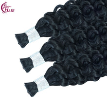 FH 1 bundle, 100 grams/pack, deep curly human hair, #1 color (Jet Black), Bohemian style braiding loose hair, 12-24 inches.