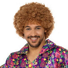 FH Brown Afro Wig -Men's 70s 80s Disco Wigs for Halloween & Cosplay   p14176
