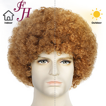 FH Brown Afro Wig -Men's 70s 80s Disco Wigs for Halloween & Cosplay   p14176