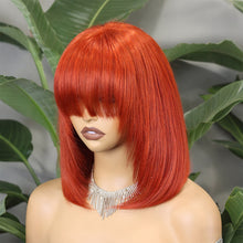 FH 4x4 Bang Staight HD lace closure Bob wig natural hair 12 inches