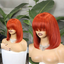 FH 4x4 Bang Staight HD lace closure Bob wig natural hair 12 inches