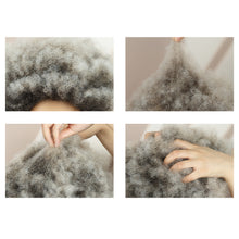 FH Afro Wigs for Women, Short Curly Afro Kinky Wig, Gray Bouncy Huge Fluffy Puff Wigs Synthetic P14337