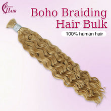 FH hair bundle no weft #27 Honey Blonde Water Wave Bulk Hair - Natural Human Hair Extensions for Styling